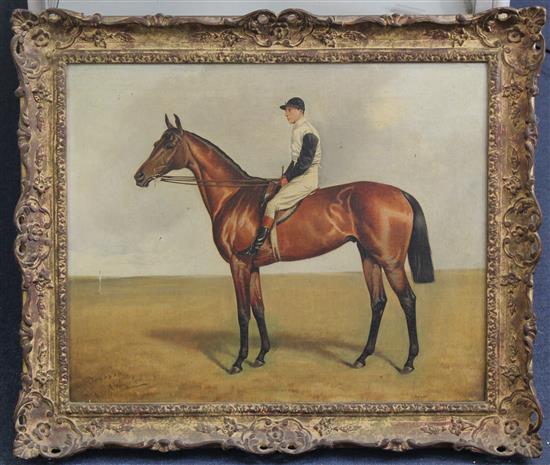 Alfred Wheeler (1851-1932) Donovan with Fred Barrett up, St Ledger 1889, 17 x 21in.